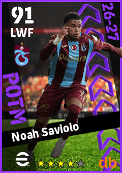 Noah Saviolo — LWF, OVR 91, MAX 91