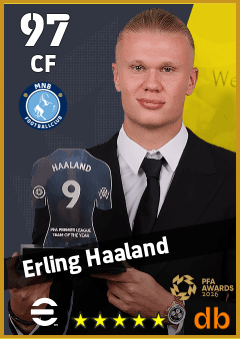Erling Haaland — CF, OVR 97, MAX 97