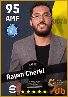 Rayan Cherki — AMF, OVR 95, MAX 95