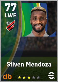 Stiven Mendoza — LWF, OVR 77, MAX 77