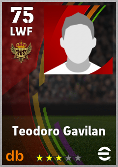 Teodoro Gavilan — LWF, OVR 75, MAX 75