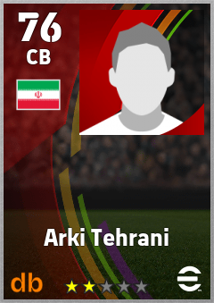Arki Tehrani — CB, OVR 76, MAX 76