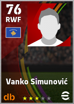 Vanko Simunović — RWF, OVR 76, MAX 76