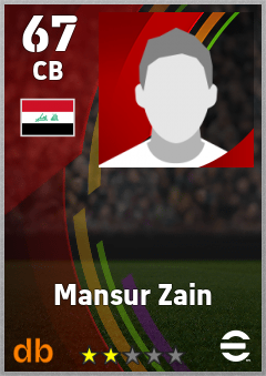 Mansur Zain — CB, OVR 67, MAX 67