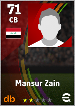 Mansur Zain — CB, OVR 71, MAX 71