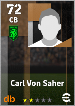 Carl Von Saher — CB, OVR 72, MAX 72