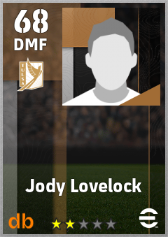 Jody Lovelock — DMF, OVR 68, MAX 68