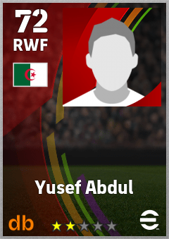 Yusef Abdul — RWF, OVR 72, MAX 72