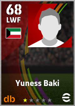 Yuness Baki — LWF, OVR 68, MAX 68