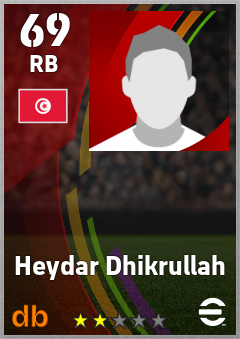 Heydar Dhikrullah — RB, OVR 69, MAX 69
