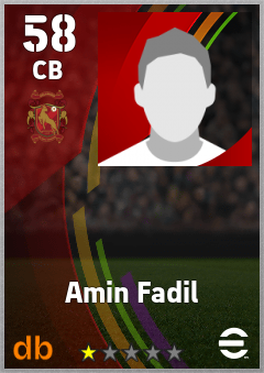 Amin Fadil — CB, OVR 58, MAX 58