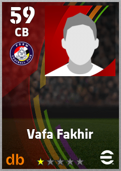 Vafa Fakhir — CB, OVR 59, MAX 59