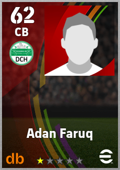 Adan Faruq — CB, OVR 62, MAX 62