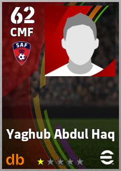 Yaghub Abdul Haq — CMF, OVR 62, MAX 62