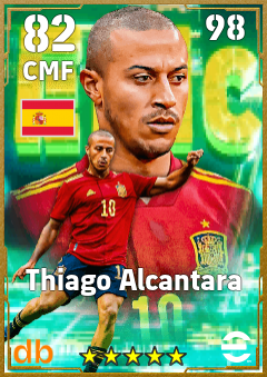 Thiago Alcantara — CMF, OVR 82, MAX 98
