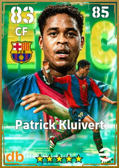Patrick Kluivert — CF, OVR 83, MAX 85