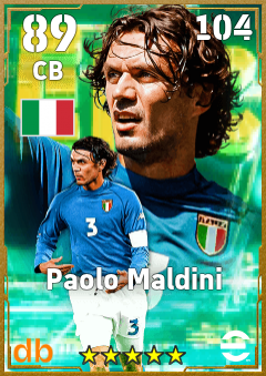Paolo Maldini — CB, OVR 89, MAX 104