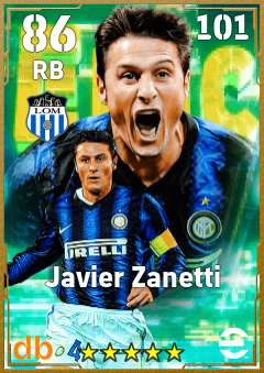 Javier Zanetti — RB, OVR 86, MAX 88