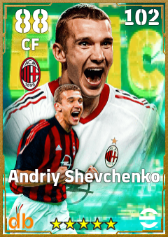 Andriy Shevchenko — CF, OVR 88, MAX 102