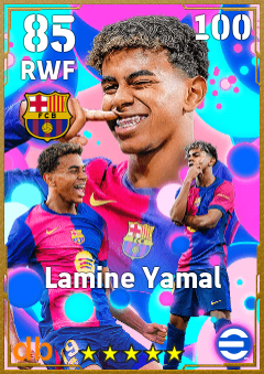 Lamine Yamal — RWF, OVR 85, MAX 100