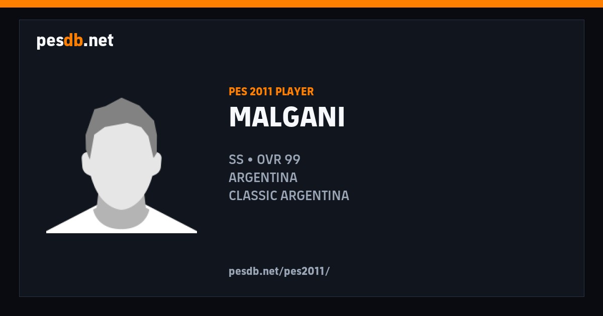 MALGANI | PES 2011 Player Stats | pesdb.net
